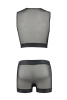 Комплект мужского белья на шнуровке Passion 053 Set William XXL/XXXL Black, жилет, боксеры || 