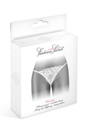 Трусики-стринги с жемчужной ниткой Fashion Secret VENUSINA White || 