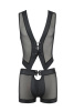 Комплект мужского белья на шнуровке Passion 053 Set William XXL/XXXL Black, жилет, боксеры || 