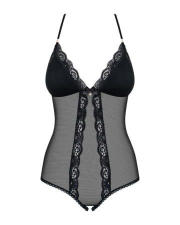 Сетчатое боди с открытыми ягодицами Obsessive 841-TED-1 teddy S/M, черный || 