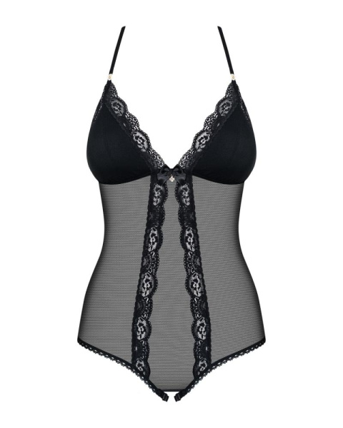 Сетчатое боди с открытыми ягодицами Obsessive 841-TED-1 teddy S/M, черный