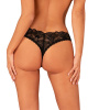 Кружевные стринги Obsessive Donna Dream crotchless thong XL/2XL Black, открытый доступ || 