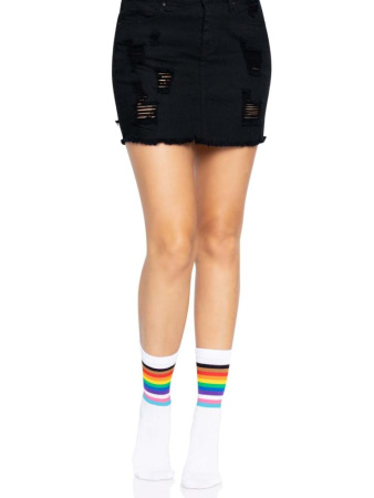 Носки женские в полоску Leg Avenue Pride crew socks Rainbow, 37–43 размер || 