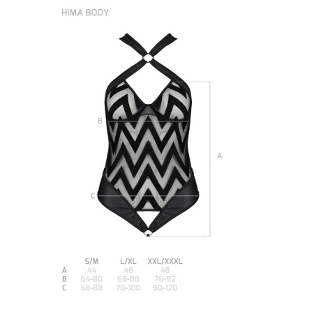 Сетчатый боди с халтером и ритмичным рисунком Hima Body black XXL/XXXL - Passion || 