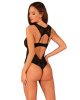 Кружевное боди Obsessive Donna Dream crotchless teddy XL/2XL Black, открытый доступ || 