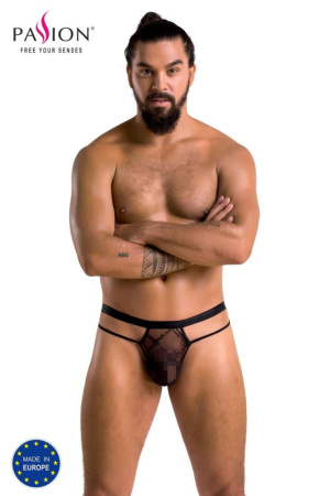 Мужские прозрачные стринги Passion 029 Thong Collin L/XL Black, сетка || 