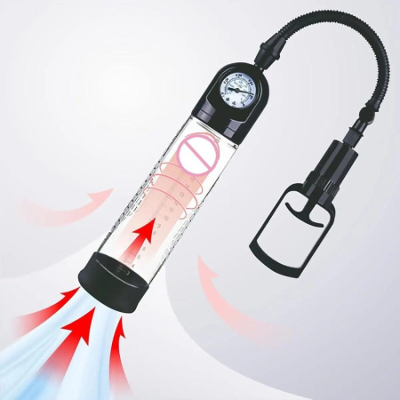 Вакуумная помпа Men Powerup со стрелочным манометром и ручным насосом || 