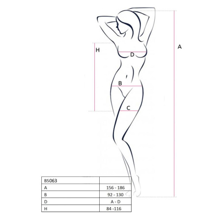Сетчатое платье Passion BS063 One Size, White, бодистокинг, халтер, кружевной узор || 