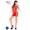Бодистокинг Passion BS027 red, платье-сетка на бретелях, очень откровенное || 