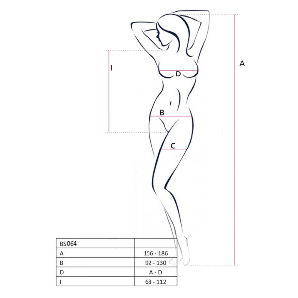 Бодистокинг Passion BS064 One Size, Red, боди, закрытое плечо, открытый доступ