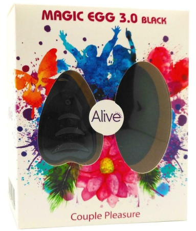 Виброяйцо Alive Magic Egg 3.0 Black с пультом ДУ, на батарейках || 