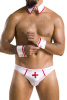 Комплект эротического мужского белья Passion 037 Gregory XXL/XXXL White, трусы, воротник, манжеты