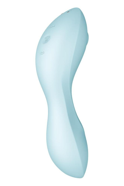 Вакуумный смарт-стимулятор с вибрацией Satisfyer Curvy Trinity 5 (Blue), управление со смартфона