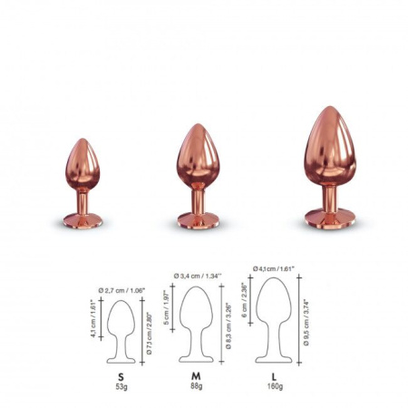 Металлическая анальная пробка с украшением в виде кристалла Dorcel - Diamond Plug Rose Gold S || 