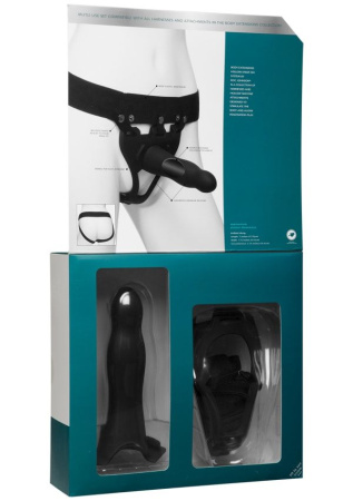 Страпон унисекс Doc Johnson Body Extensions - BE Daring, полая насадка || 