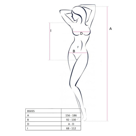 Бодистокинг Passion BS035 pink, боди, имитация топа и трусиков || 