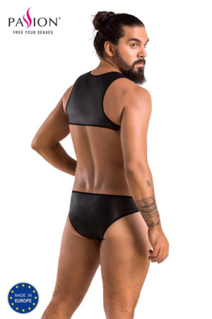 Мужское кожаное боди Passion 056 Adam L/XL Black, заклепки || 