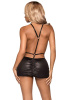 Платье с открытой грудью Leg Avenue Wet look open cup mini dress One size Black || 