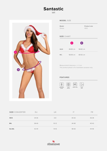 Комплект Obsessive Santastic 3-pcs set S/M