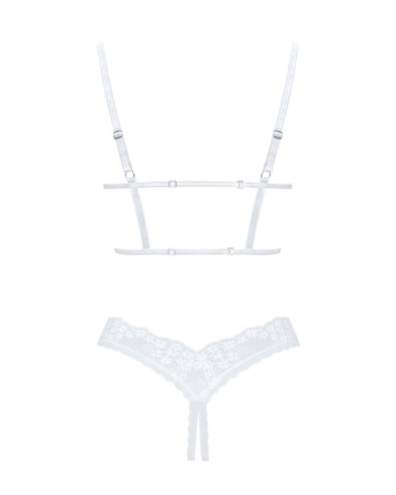 Эротический комплект Obsessive Heavenlly 2-pcs cupless set XL/2XL, открытая грудь, с доступом || 