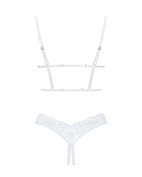 Эротический комплект Obsessive Heavenlly 2-pcs cupless set XL/2XL, открытая грудь, с доступом