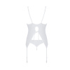 Корсет с пажами, трусики с ажурным декором и открытым шагом Ursula Corset white L/XL — Passion || 