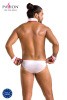 Комплект эротического мужского белья Passion 037 Gregory XXL/XXXL White, трусы, воротник, манжеты || 
