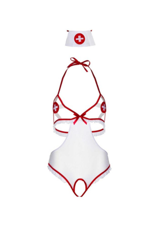 Костюм медсестры Leg Avenue Naughty Nurse, one size, боди и шапочка || 