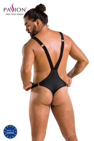 Мужское боди с люверсами Passion 028 Harry XXL/XXXL Black, экокожа, на лямках || 