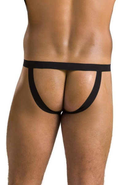 Мужские слипы на шнуровке Passion 044 Slip Ben S/M Black, экокожа, люверсы