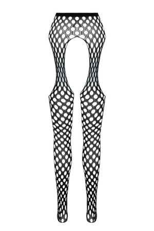 Эротические колготки-бодистокинг Passion ECO S003 black, с доступом, имитация подвязок || 