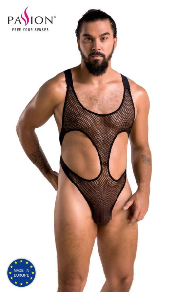 Мужское сетчатое боди Passion 040 Leon L/XL Black, сетка, резинки