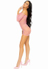 Платье-сетка с сердечками Leg Avenue Heart net mini dress Pink, завязки, открытые плечи, one size || 