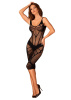 Полупрозрачное платье миди Obsessive D609 dress S/M/L, black || 