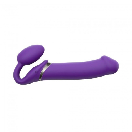 Безремневой страпон с вибрацией Strap-On-Me Vibrating Violet XL, диам. 4,5см, пульт ДУ, регулируемый || 