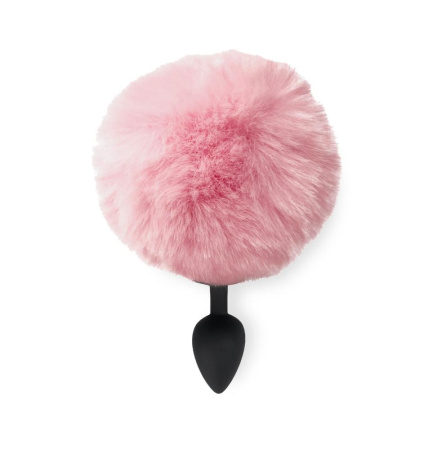 Силиконовая анальная пробка М Art of Sex - Silicone Bunny Tails Butt plug Pink, диаметр 3,5 см || 