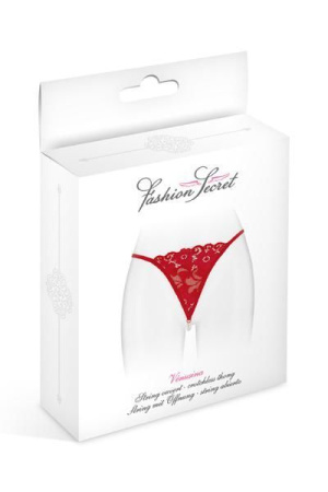 Трусики-стринги с жемчужной ниткой Fashion Secret VENUSINA Red || 
