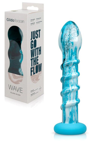 Стеклянный дилдо Gildo - Ocean Wave Glass Dildo || 