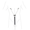 Зажимы для сосков с фиксацией на мошонке Nipple Clamps for Men, Эко кожа || 