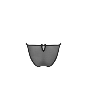 Полупрозрачные трусики с подвеской Obsessive Ivannes panties black 2XL/3XL, черные || 