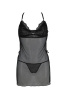 Сорочка Passion DELIENA CHEMISE L/XL black, стринги с заниженной талией || 