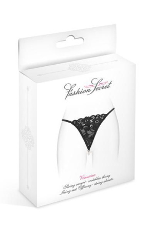 Трусики-стринги с жемчужной ниткой Fashion Secret VENUSINA Black || 