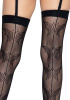 Чулки-сетка со швом сзади Leg Avenue Butterfly back seam thigh highs One size Black || 