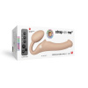 Безремневой страпон с вибрацией Strap-On-Me Vibrating Flesh M, диаметр 3,3см, пульт ДУ, регулируемый || 