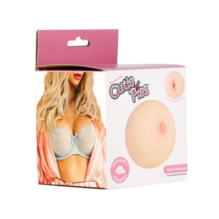 Мастурбатор-грудь Cutie Pies Hannah's Handful - Pussy & Boob, глубина 9,9 см, вибропуля в подарок || 