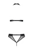 Белье с открытым доступом Passion MOONLIGHT SET XXL/XXXL black, топ, стринги || 
