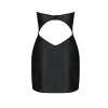 Мини-платье из экокожи CELINE CHEMISE black S/M — Passion: шнуровка, трусики в комплекте || 