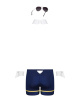 Эротический костюм пилота Obsessive Pilotman set 2XL/3XL, боксеры, манжеты, воротник с галстуком, оч || 