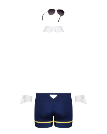 Эротический костюм пилота Obsessive Pilotman set 2XL/3XL, боксеры, манжеты, воротник с галстуком, оч || 