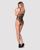 Бодистокинг из крупной сетки с доступом Obsessive B117 teddy S/M/L, черный || 